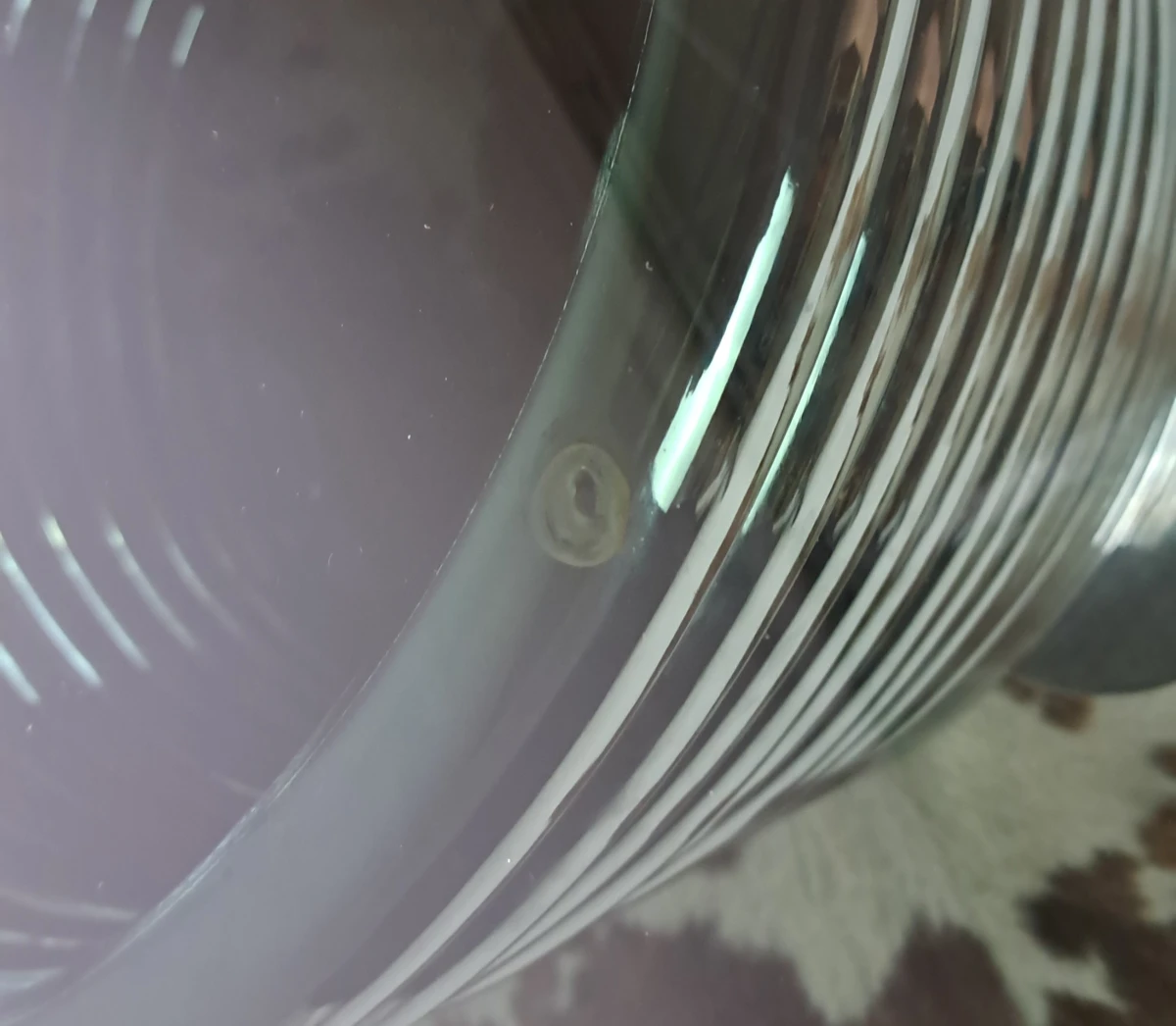 Ronde glazen tafel met chromen metalen voet - foto 6