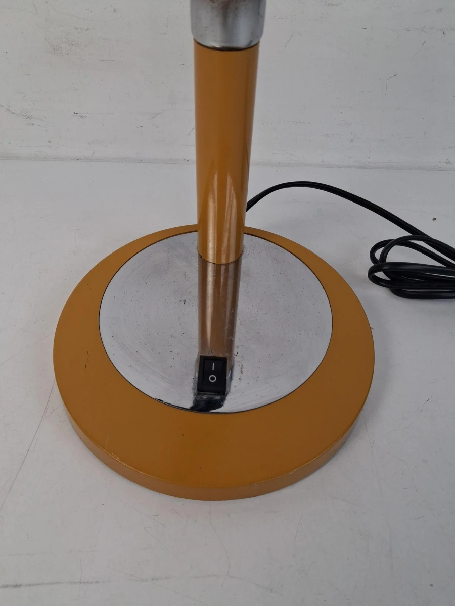 Okergele vintage zwanenhals bureaulamp - foto 3