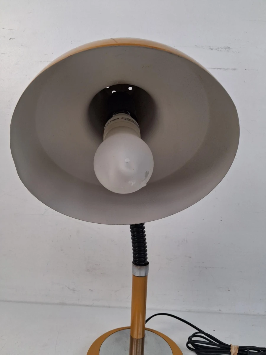 Okergele vintage zwanenhals bureaulamp - foto 2