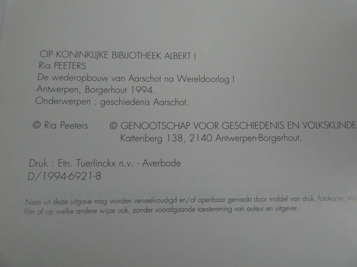 Boek de wederopbouw van Aarschot na wereldoorlog I - foto 6