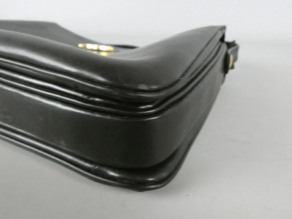 Longchamp zwarte schoudertas met goudkleurig logo - foto 10