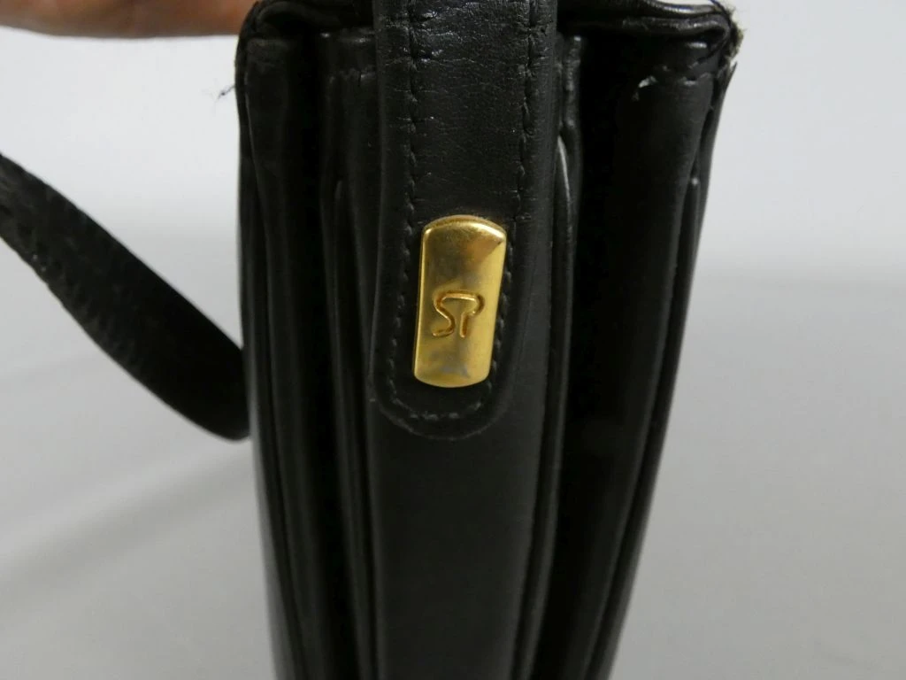 Longchamp zwarte schoudertas met goudkleurig logo - foto 8