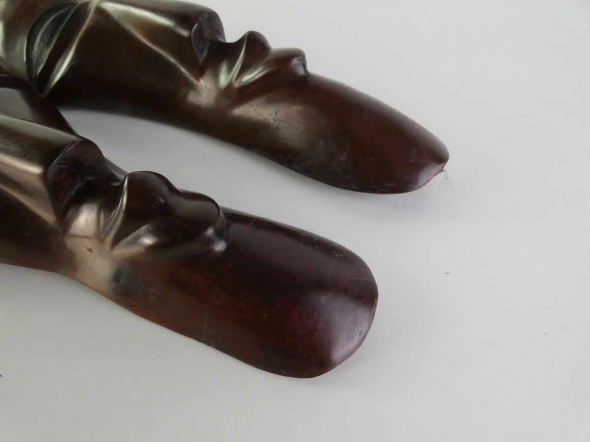 Set van 3 Afrikaanse houten beeldjes - foto 4