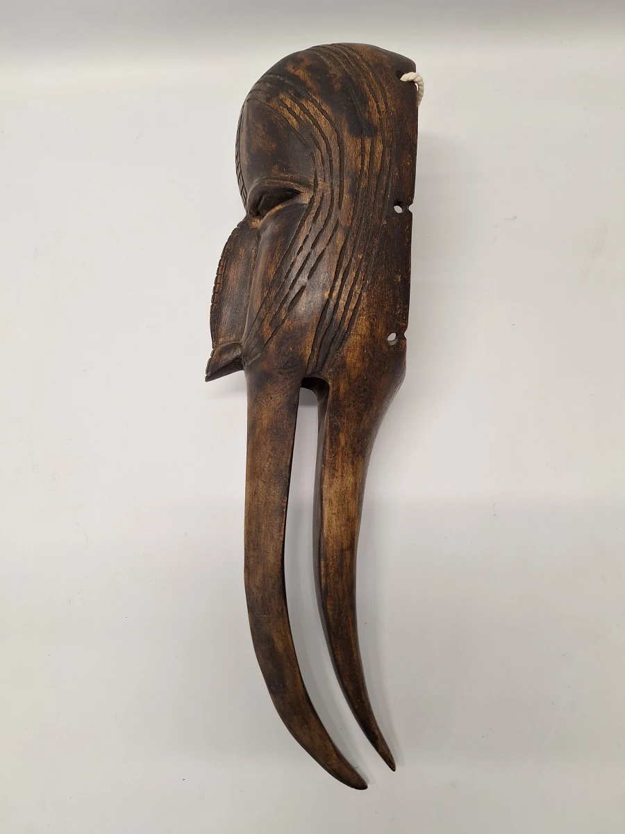 Afrikaans houten vogelmasker met dubbele snavel - foto 4