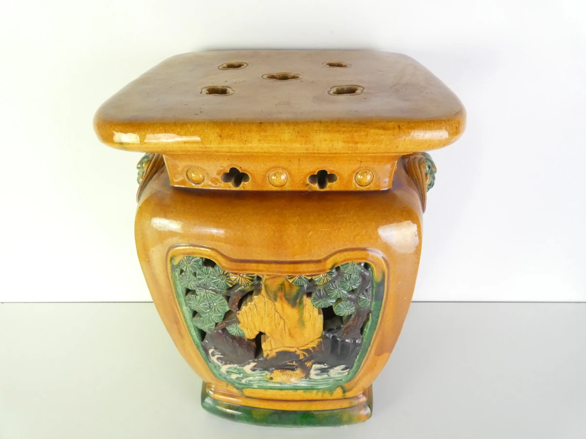 Decoratieve Aziatische keramische tuinkruk/bijzettafel - foto 2