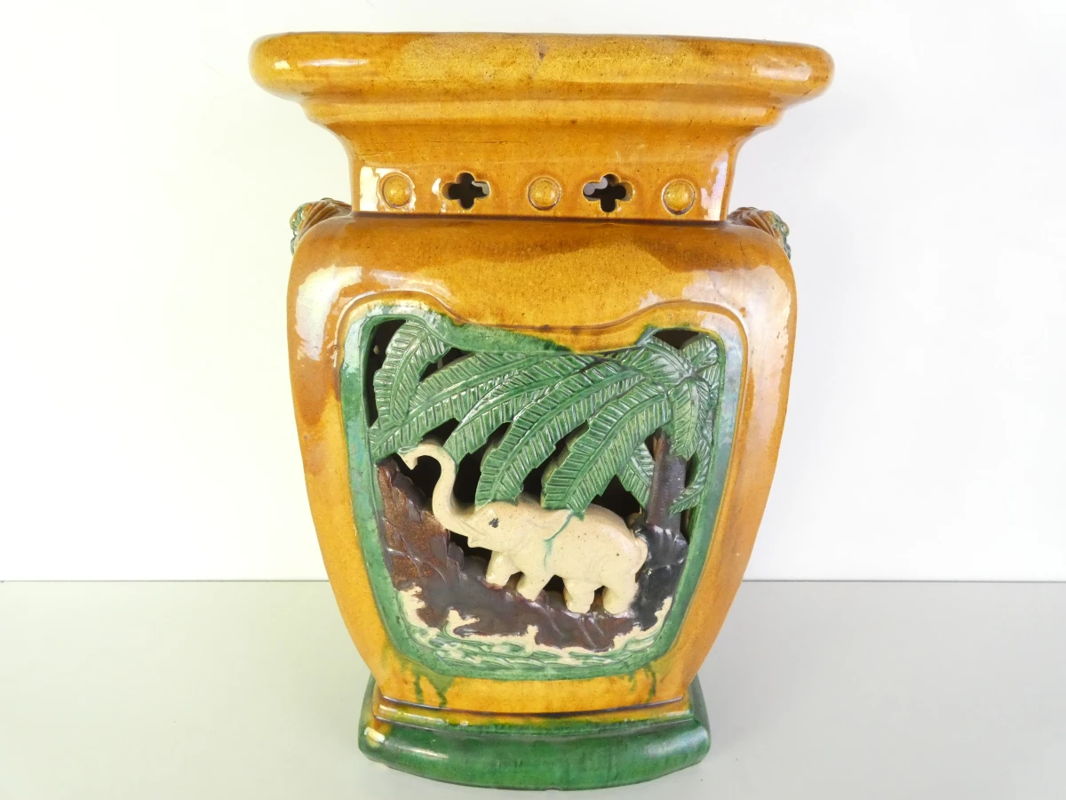 Decoratieve Aziatische keramische tuinkruk/bijzettafel - foto 4