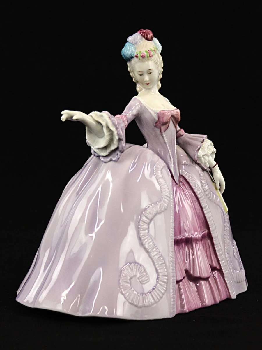 Franklin Porcelain  Marianne 'The Minuet  hand painted fine porcelain Museum of costume 1980 - foto 2