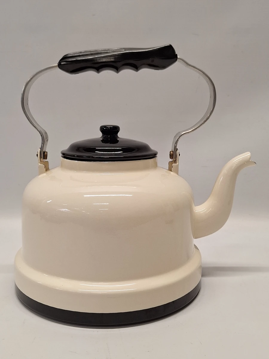 Retro Edy Super set met waterketel en koffiepot in crèmekleur en zwart - foto 3