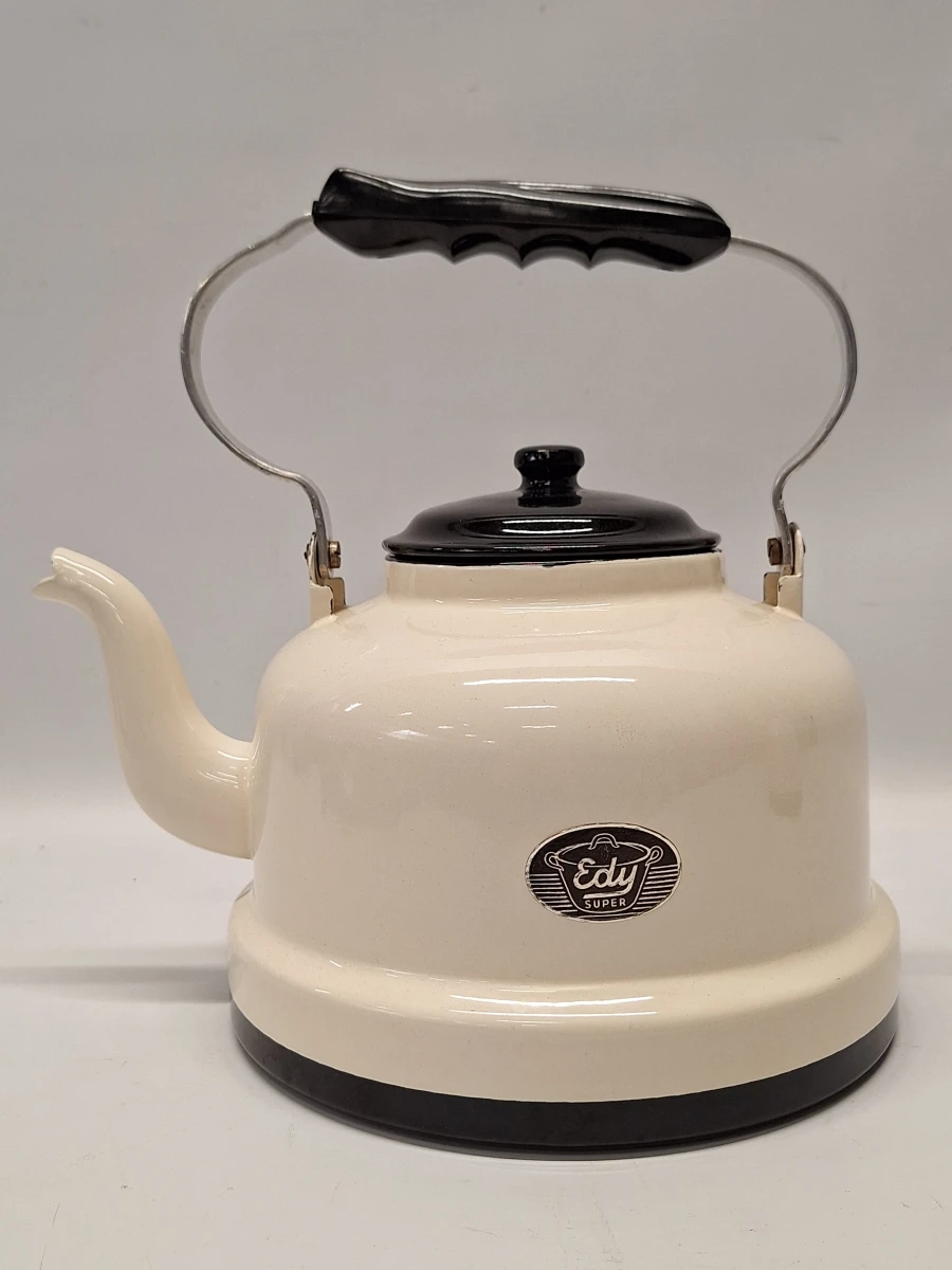 Retro Edy Super set met waterketel en koffiepot in crèmekleur en zwart - foto 2
