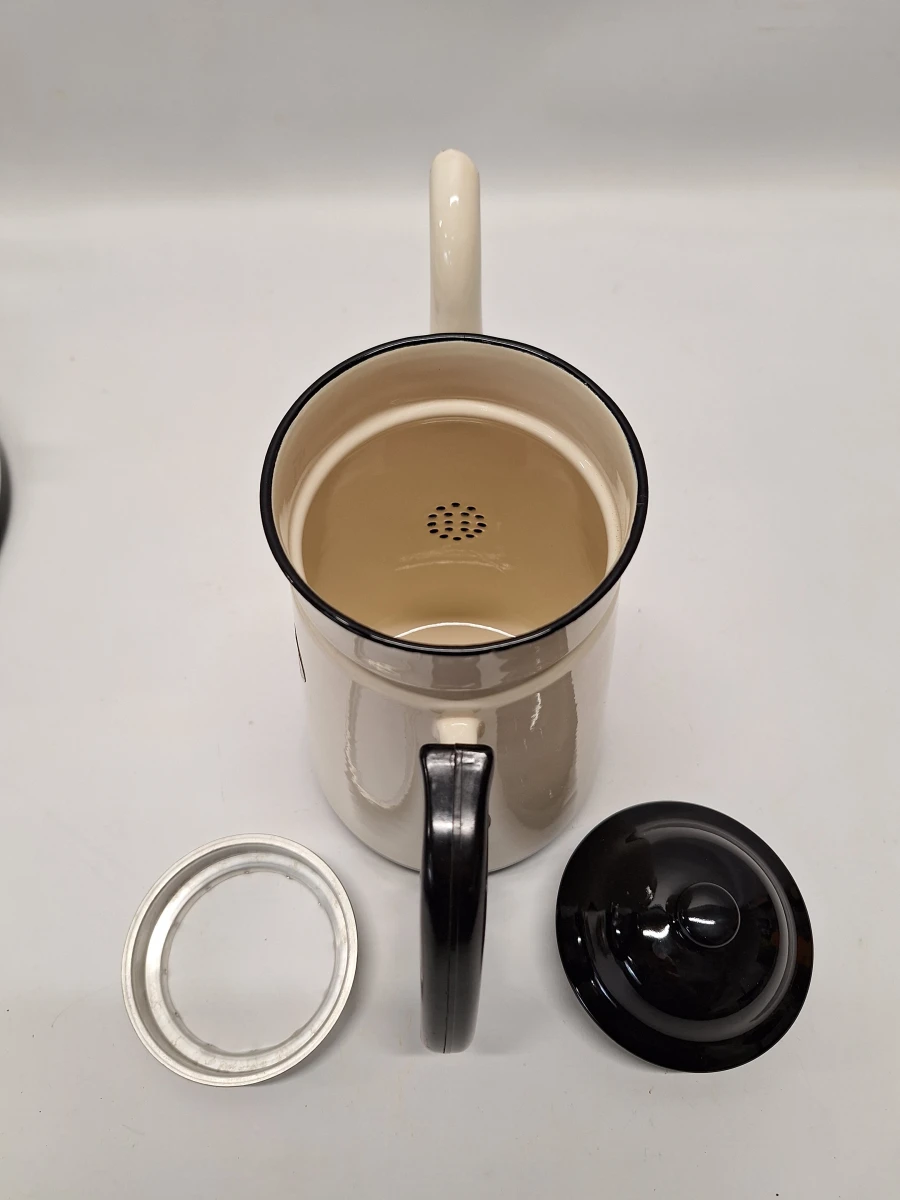 Retro Edy Super set met waterketel en koffiepot in crèmekleur en zwart - foto 17
