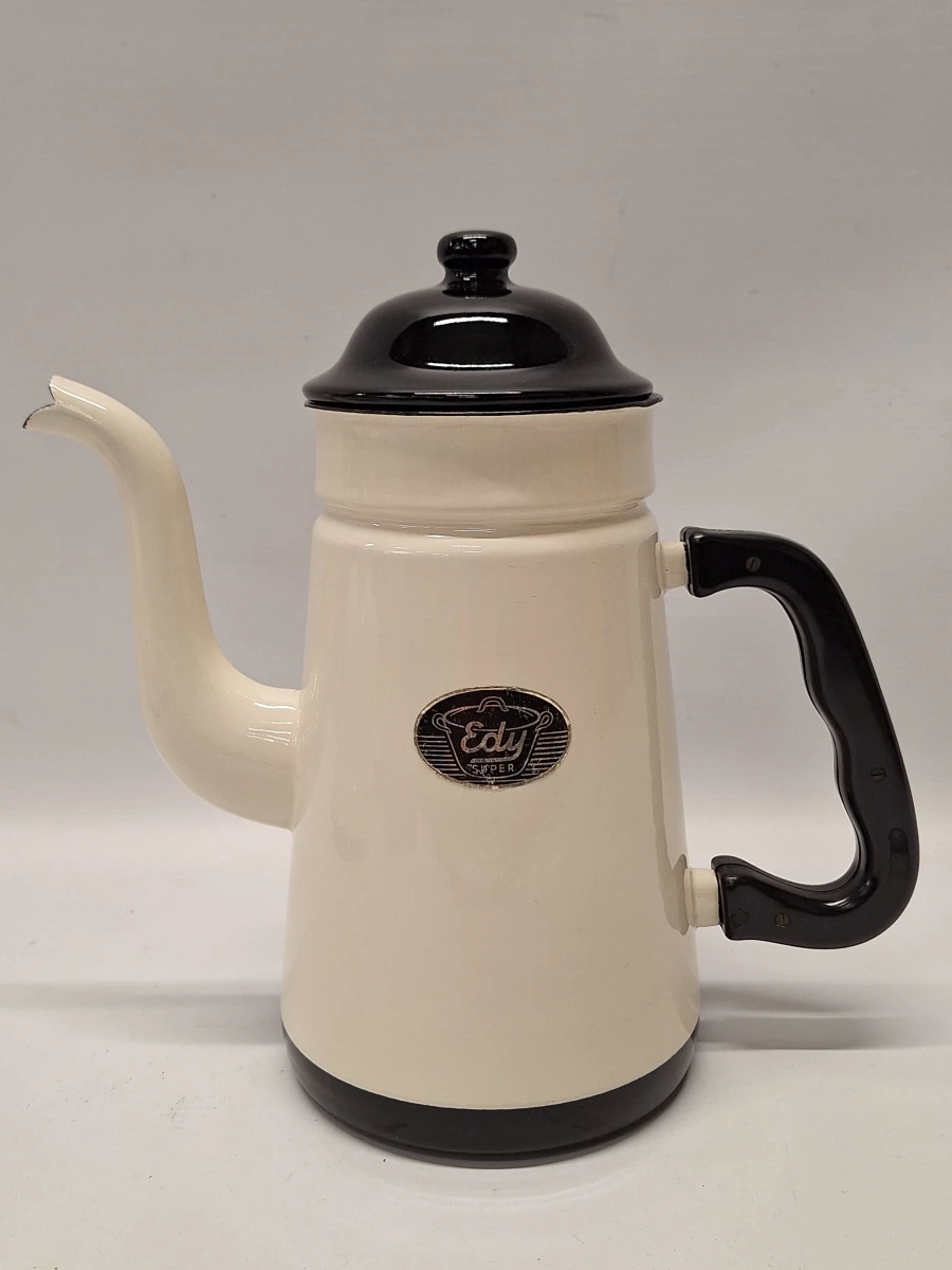 Retro Edy Super set met waterketel en koffiepot in crèmekleur en zwart - foto 10