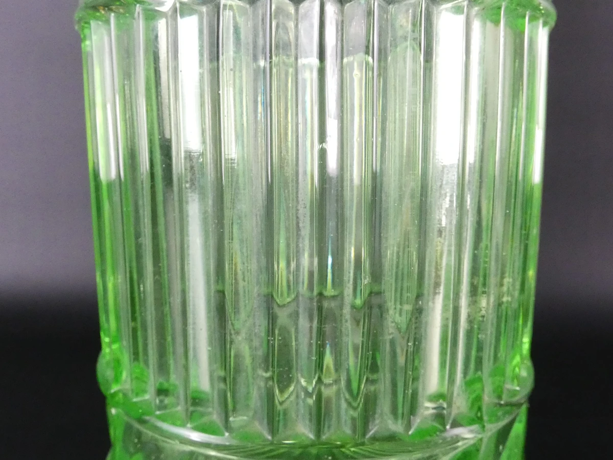 Prachtige Art Deco Uraniumglas 'Celery' Vaas – Bagley 'Carnival' (ca. 1938) - foto 7
