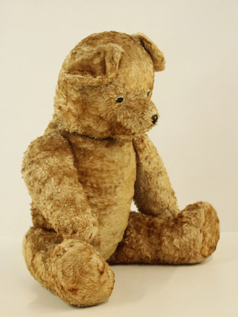Knappe, vintage teddybeer uit 1963 - stro gevuld - 72 cm - foto 6