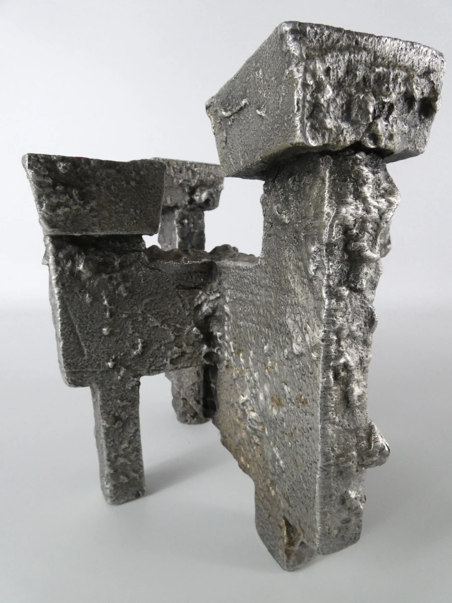 Brutalistische metalen kandelaar - Willy Ceysens - foto 3