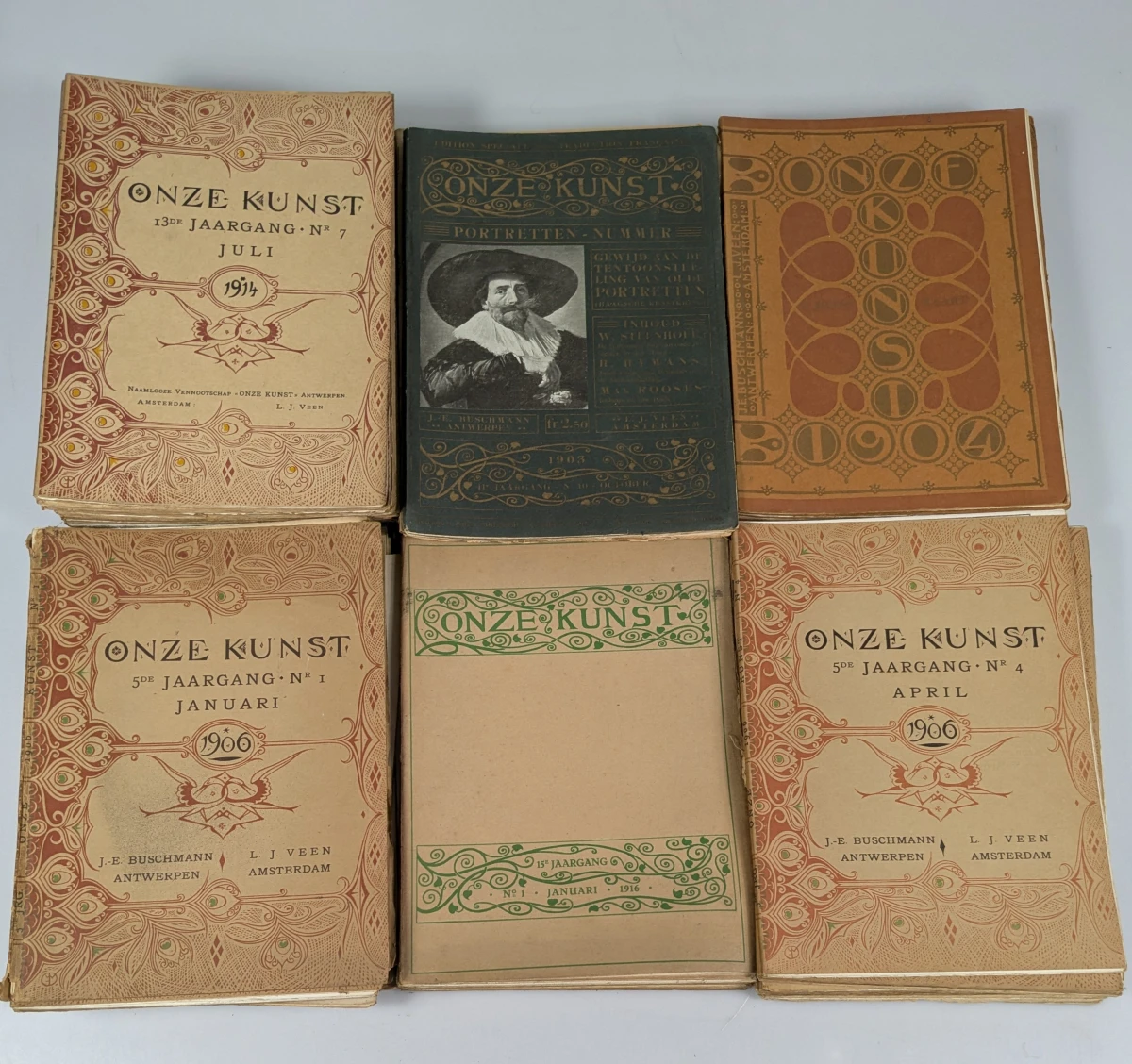 Lot van historische uitgaven van het kunsttijdschrift “Onze Kunst” - foto 3