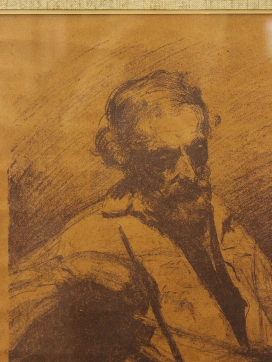 Gesigneerde litho portret van een man - genummerd 252/300 - Julien Van De Veegaete - foto 3