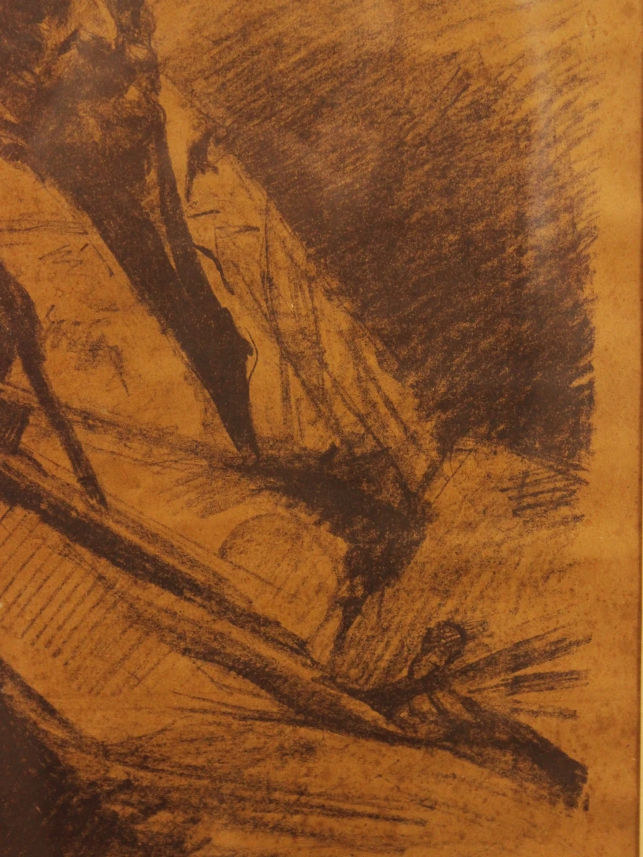 Gesigneerde litho portret van een man - genummerd 252/300 - Julien Van De Veegaete - foto 4