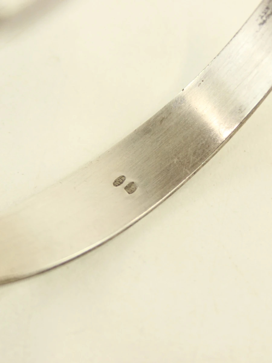 Modernistische armband in .835 zilver met paarse cabochon - foto 4