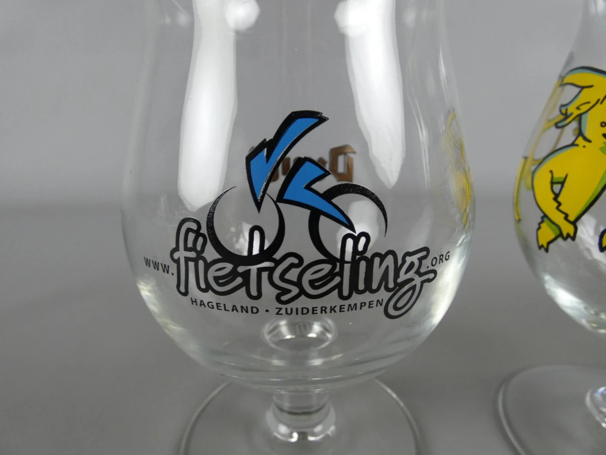 3 Duvel glazen Fietseling en 6 hop devils - foto 2