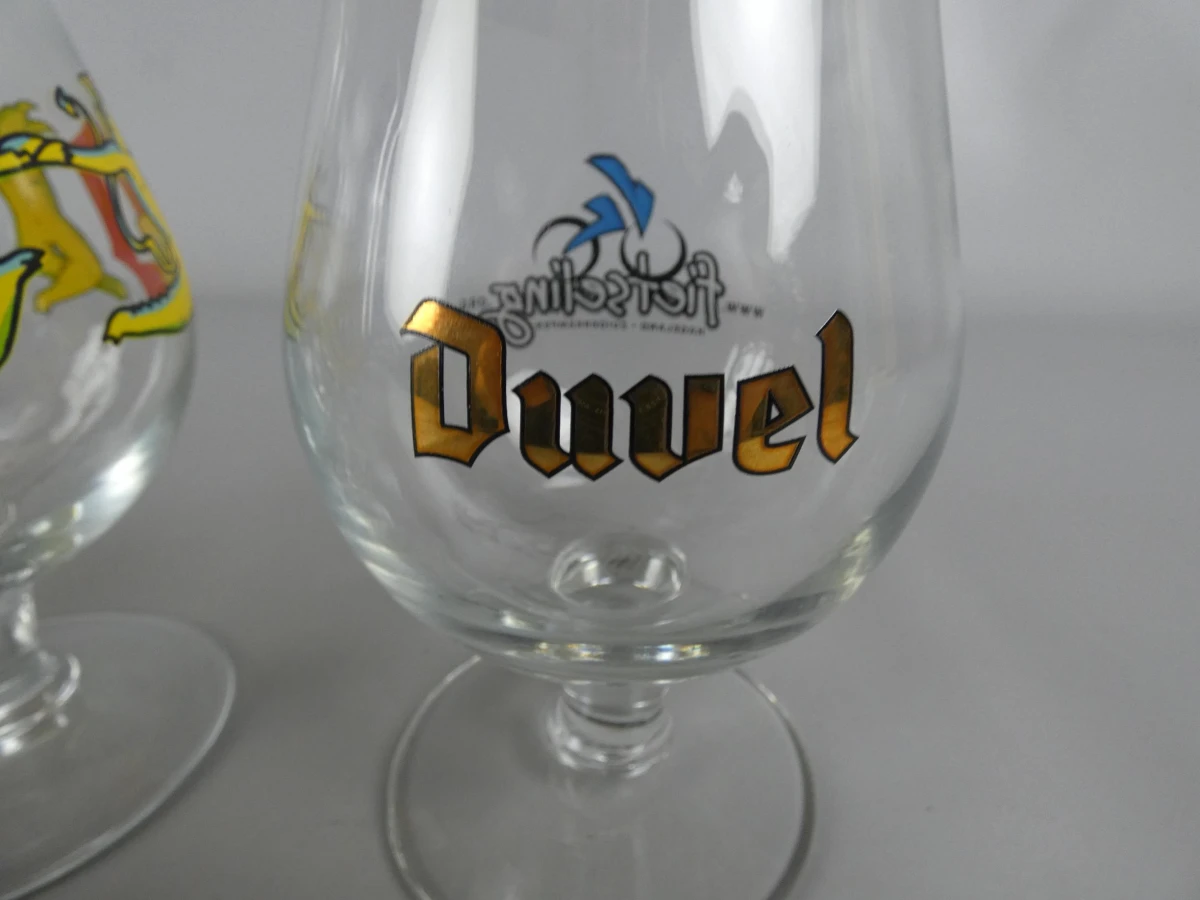 3 Duvel glazen Fietseling en 6 hop devils - foto 6