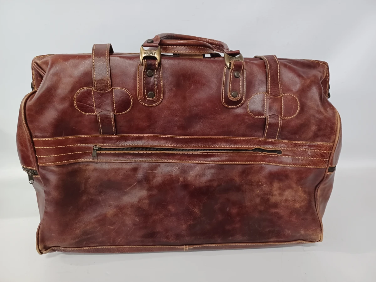 Exclusieve vintage lederen reistas - Y Kent Genuine Leather - foto 3