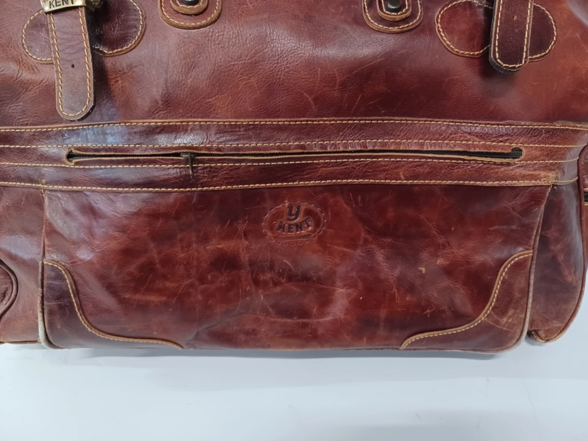 Exclusieve vintage lederen reistas - Y Kent Genuine Leather - foto 5