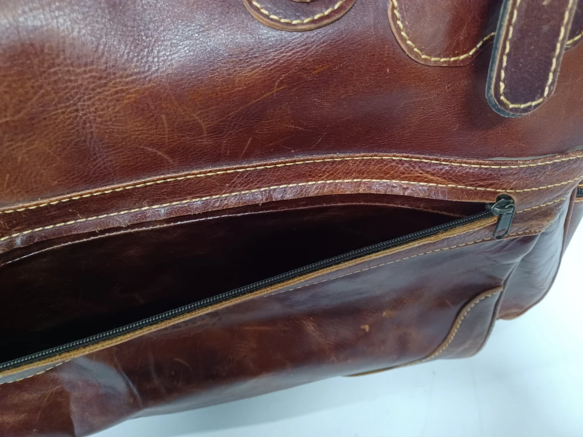 Exclusieve vintage lederen reistas - Y Kent Genuine Leather - foto 6