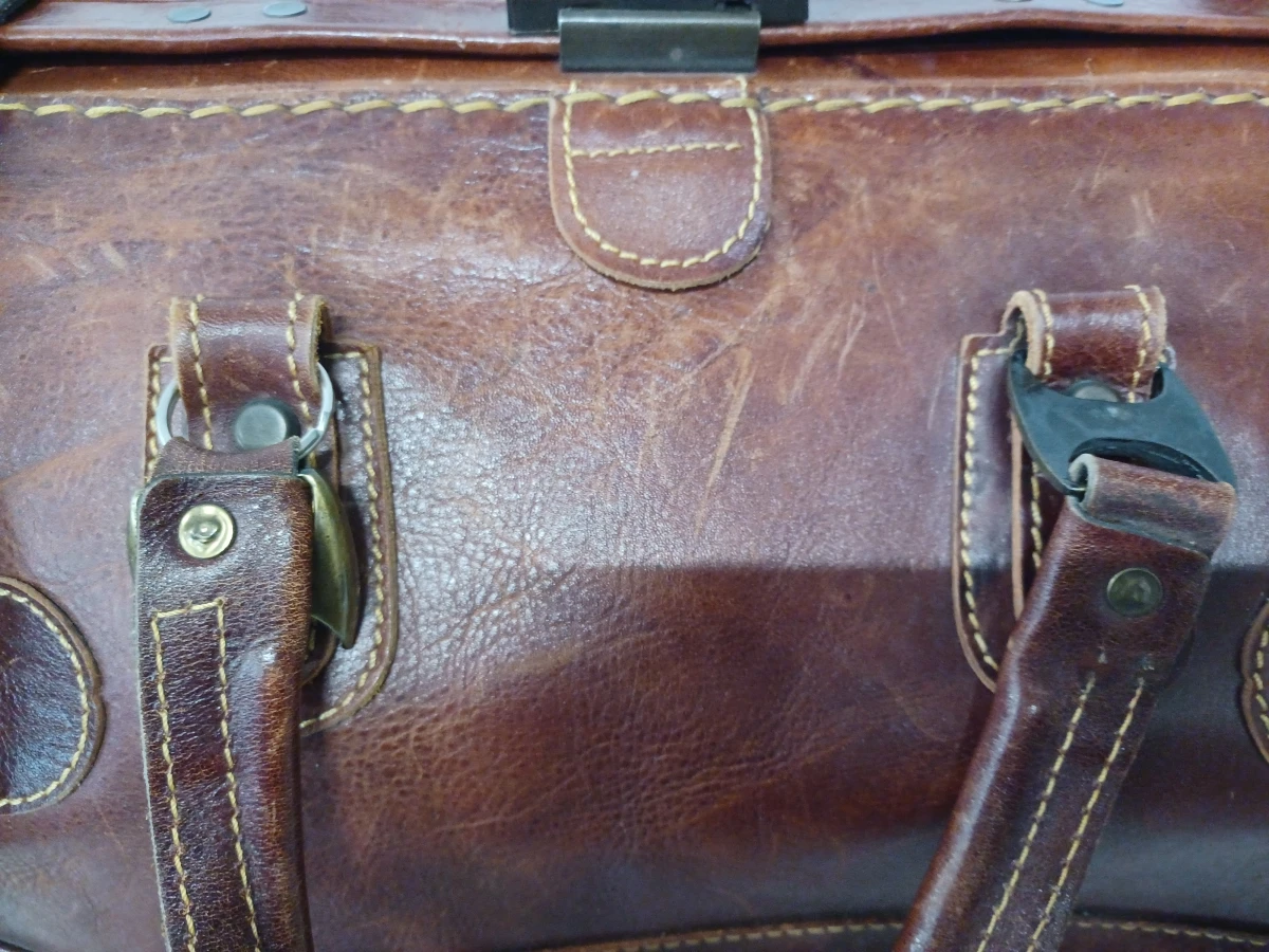 Exclusieve vintage lederen reistas - Y Kent Genuine Leather - foto 8