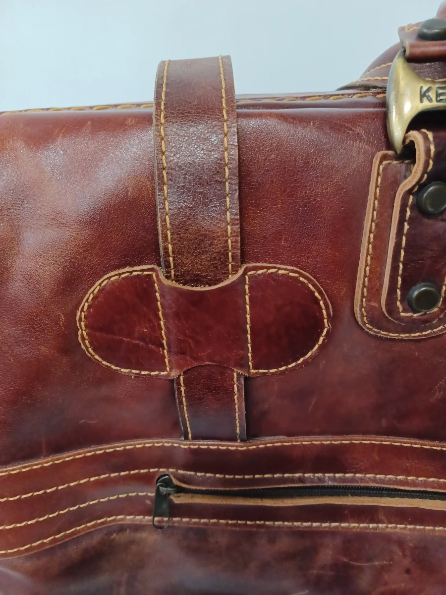 Exclusieve vintage lederen reistas - Y Kent Genuine Leather - foto 11