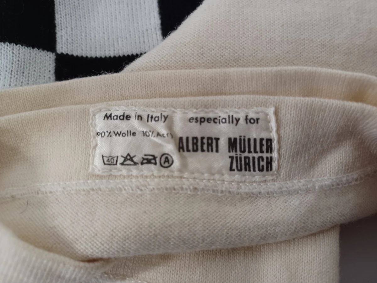 Originele vintage wollen Peugeot wielertrui - Albert Müller Zürich - Maat III - foto 11