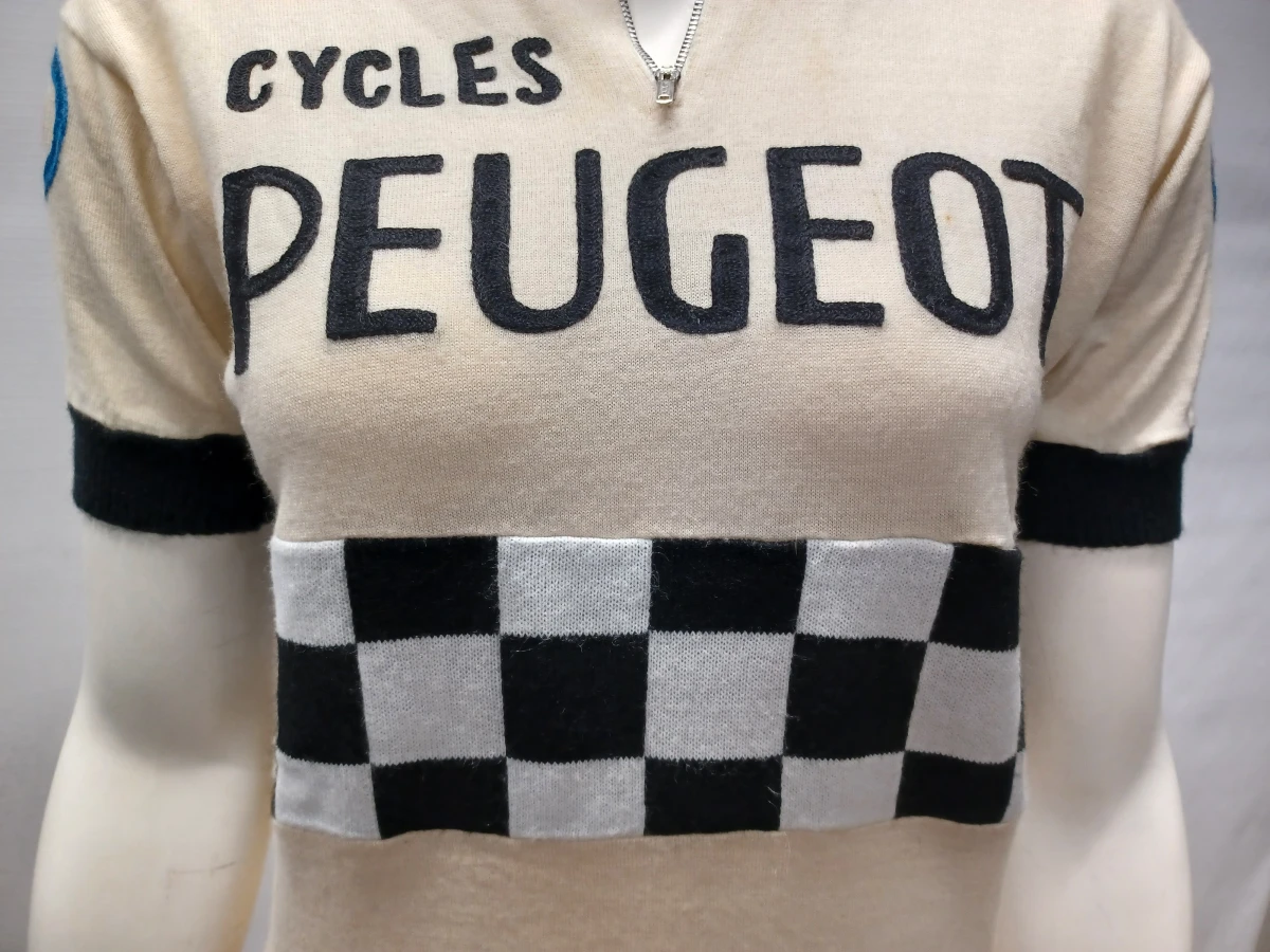 Originele vintage wollen Peugeot wielertrui - Albert Müller Zürich - Maat III - foto 4