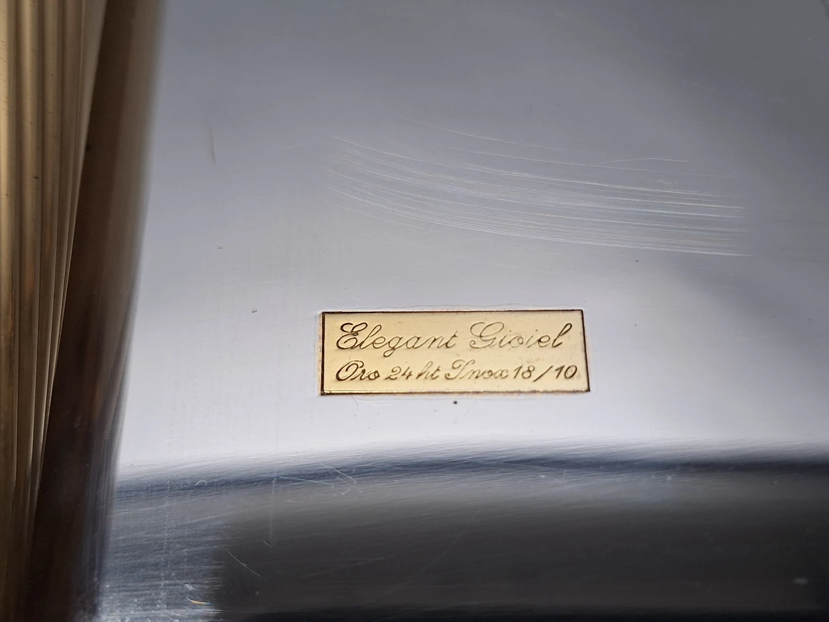 Elegant Gioiel dienblad met vliegende eenden, Inox 18/10 en 24-karaats gouden details - foto 3