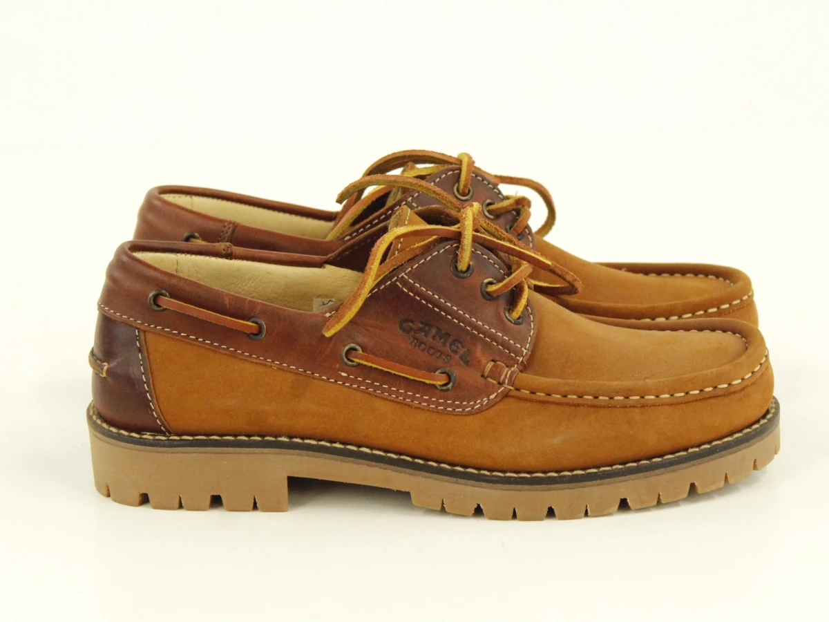 Camel boots - lederen veterschoenen in cognacbruin - nieuw - maat 42 - foto 2
