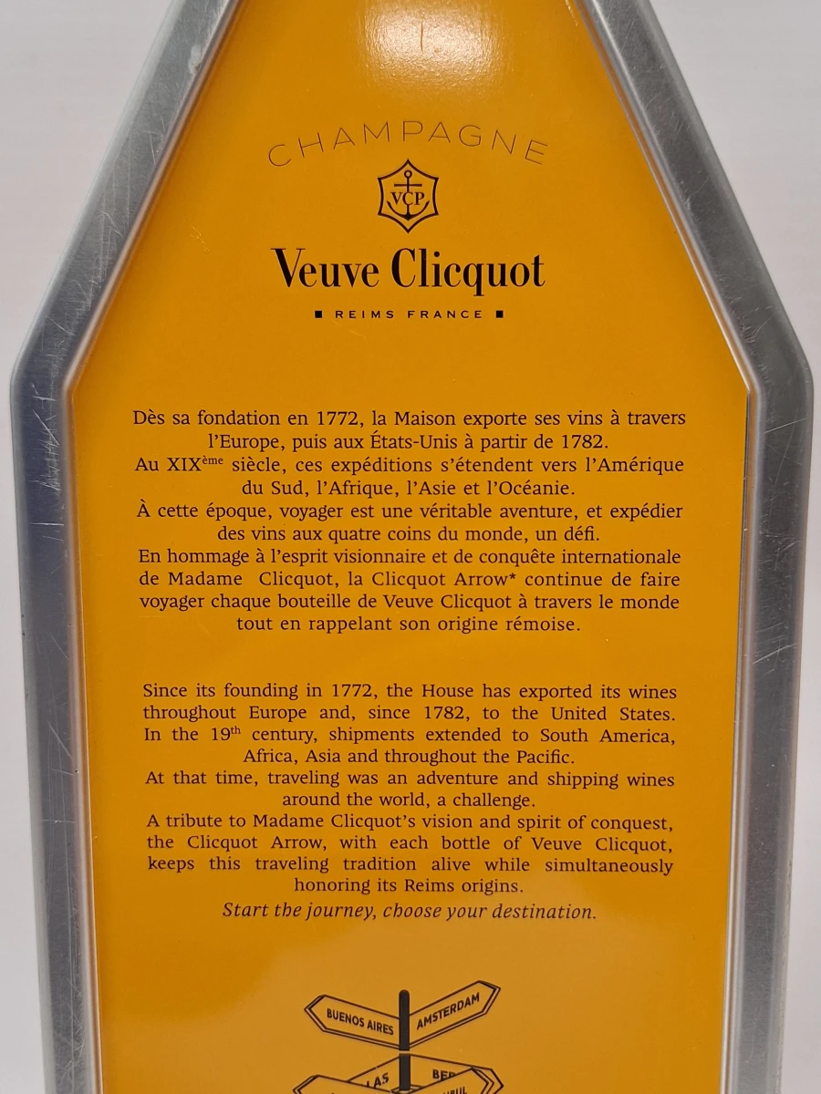 Veuve Clicquot champagne emmer met metalen "Arrow" geschenkverpakking en flessenstop - foto 11