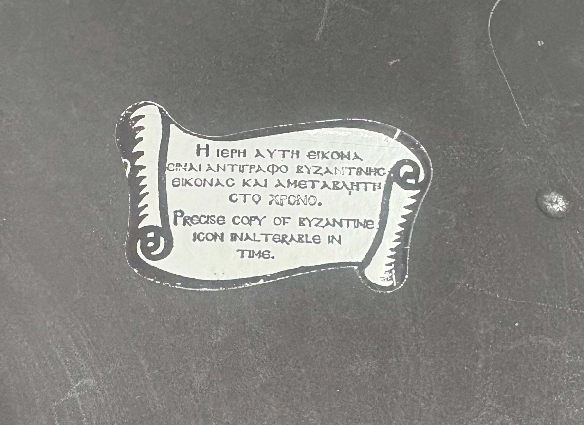Set van Twee Byzantijnse Iconen – Griekse Zilveren Riza (950) op Houten Paneel - foto 4