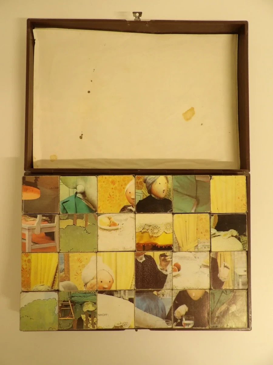 2 sets vintage blokkenpuzzels: Babar ORTF (1968) + Vieilles Chansons de France. - foto 4