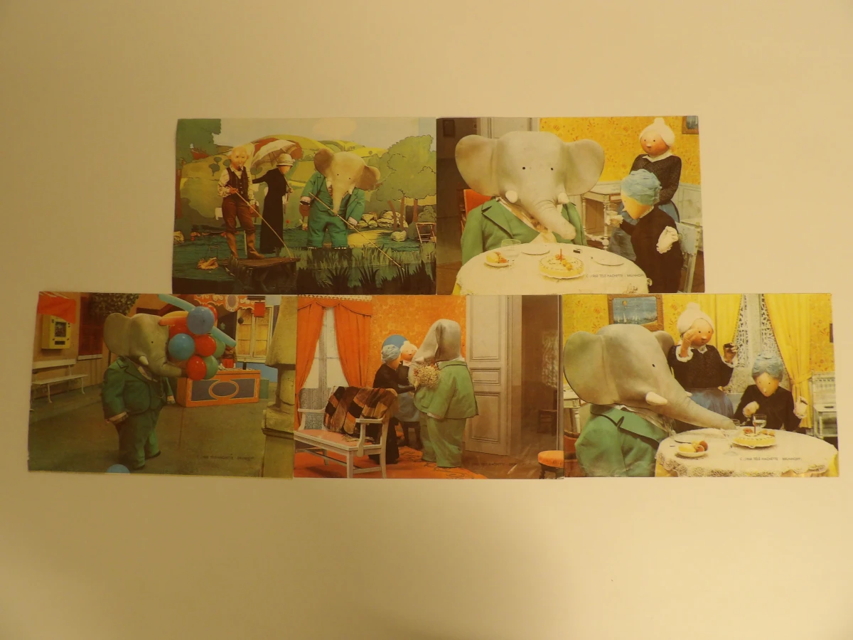 2 sets vintage blokkenpuzzels: Babar ORTF (1968) + Vieilles Chansons de France. - foto 5