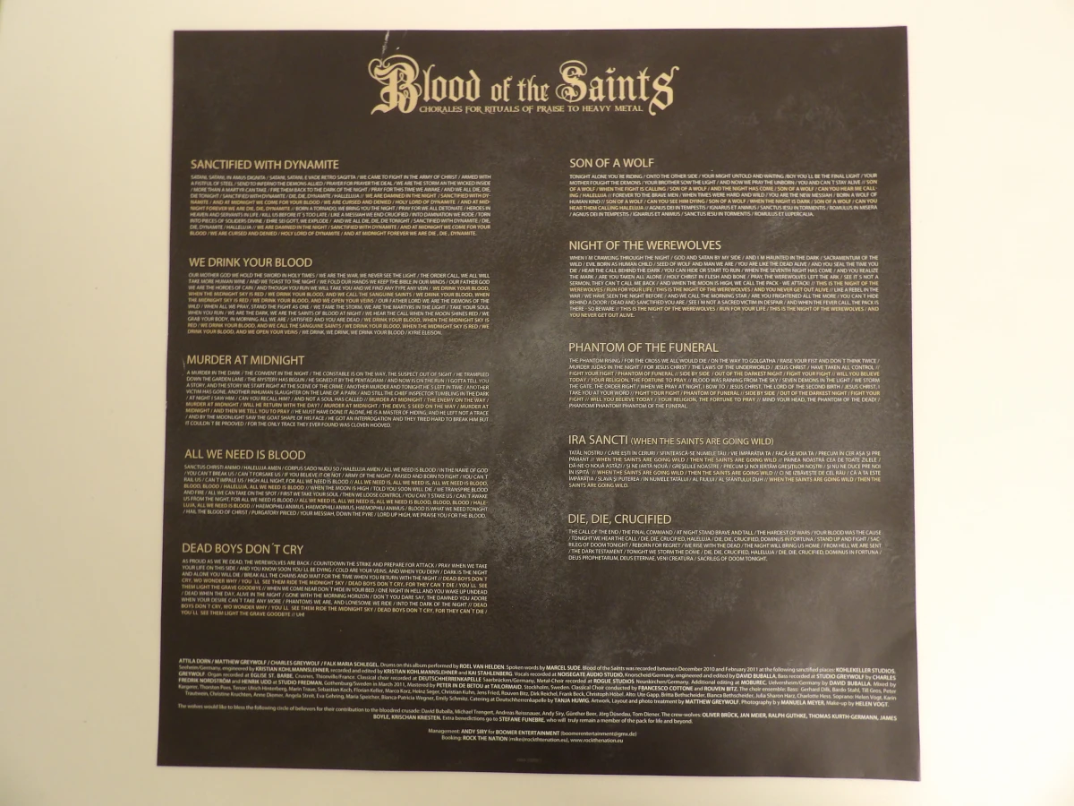 "Bloods of the Saints" - Powerwolf (eerste Europese zwarte vinyl-persing) - foto 7