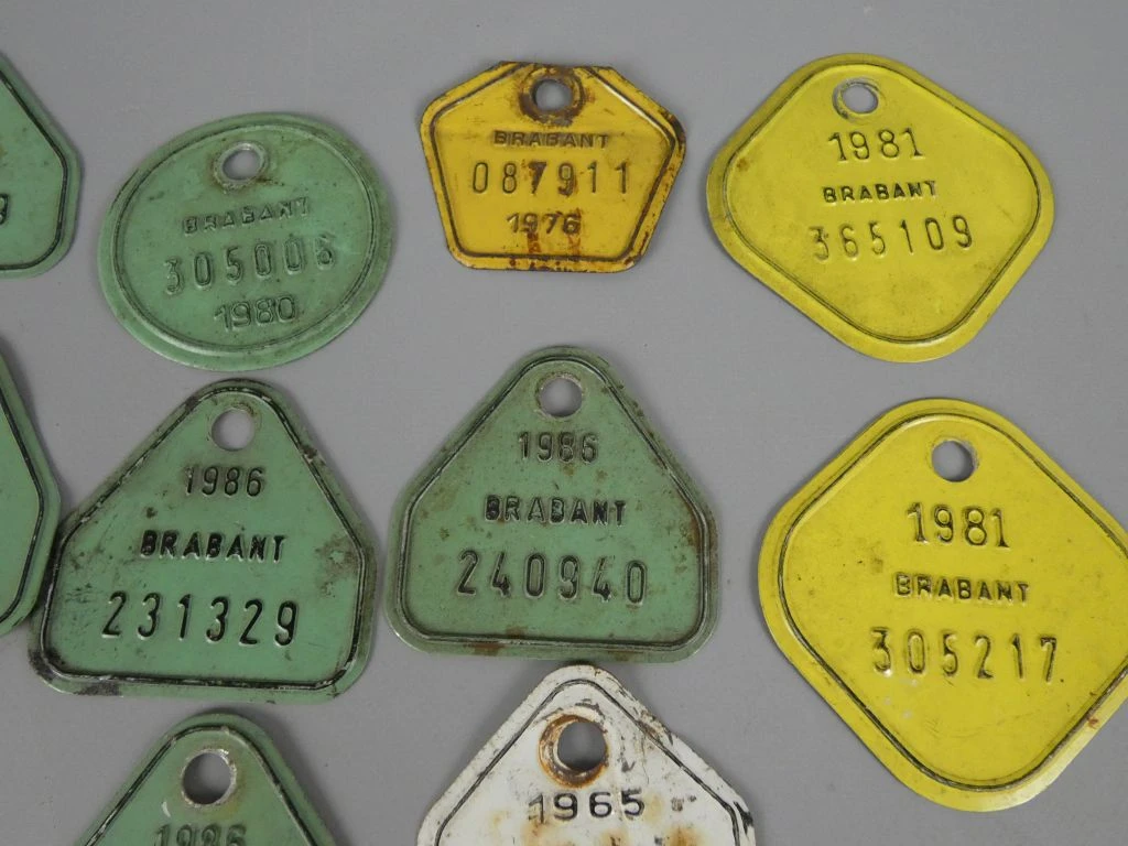 Set oude metalen fietsplaten uit Brabant en andere regio's - foto 3