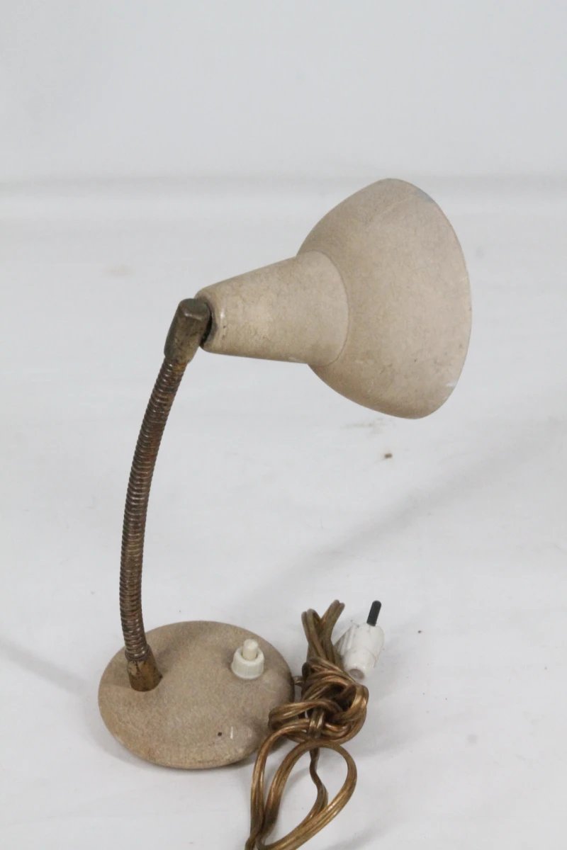 Vintage metalen bureaulamp met flexibele hals - foto 3