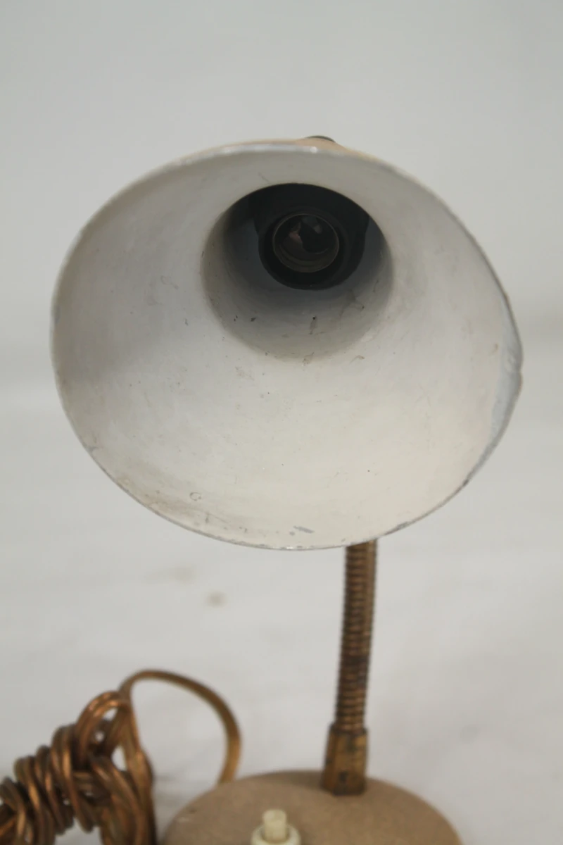 Vintage metalen bureaulamp met flexibele hals - foto 6