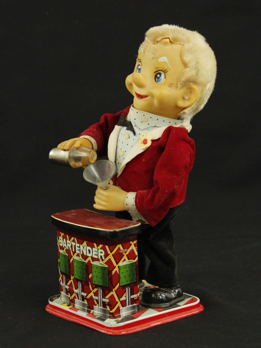 Set van 3 Vintage blikken figuren: Bartender, McGregor & Charlie (Rosko/Nomura) - foto 7