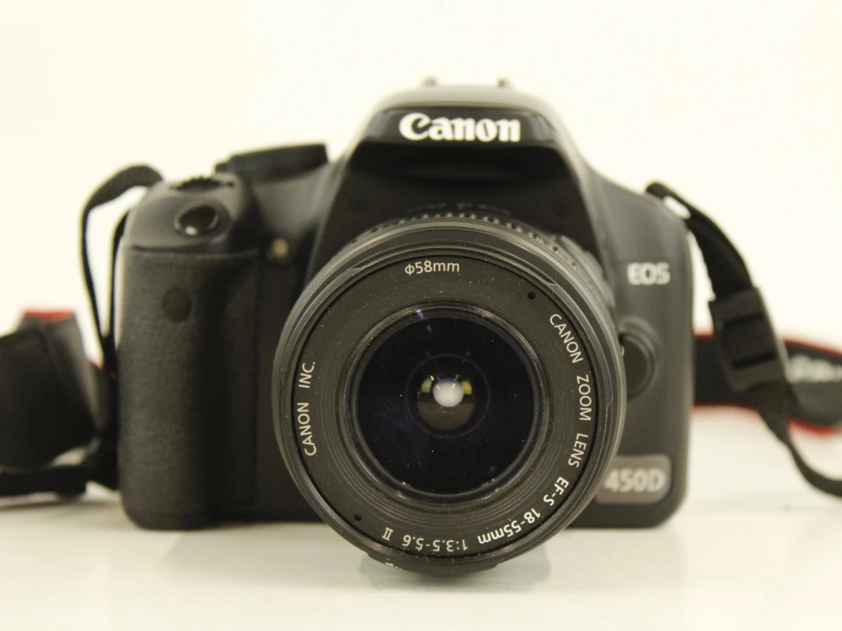Canon EOS 450D digitale spiegelreflexcamera met lens , batterij oplader en kipling camera tas - foto 4