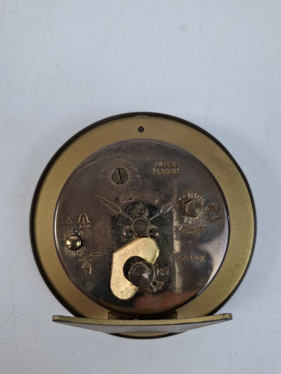 Vintage Swiza 7 Jewels Swiss Made Wekker / Tafelklok – Messing - foto 2