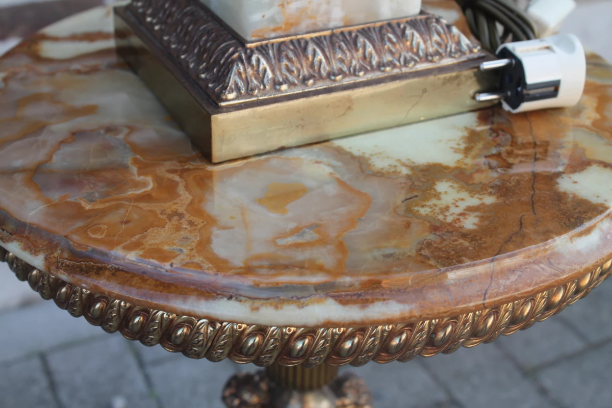Antieke lamp met marmeren tafeltje en klassieke figuren - foto 7