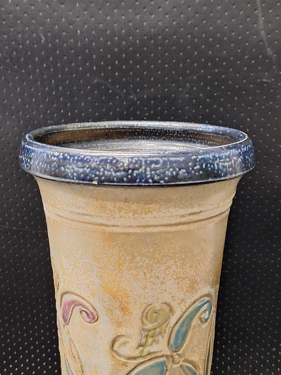 Belgische Art Deco steengoed vaas van Roger Guerin in de Egyptian Revival-stijl - foto 3