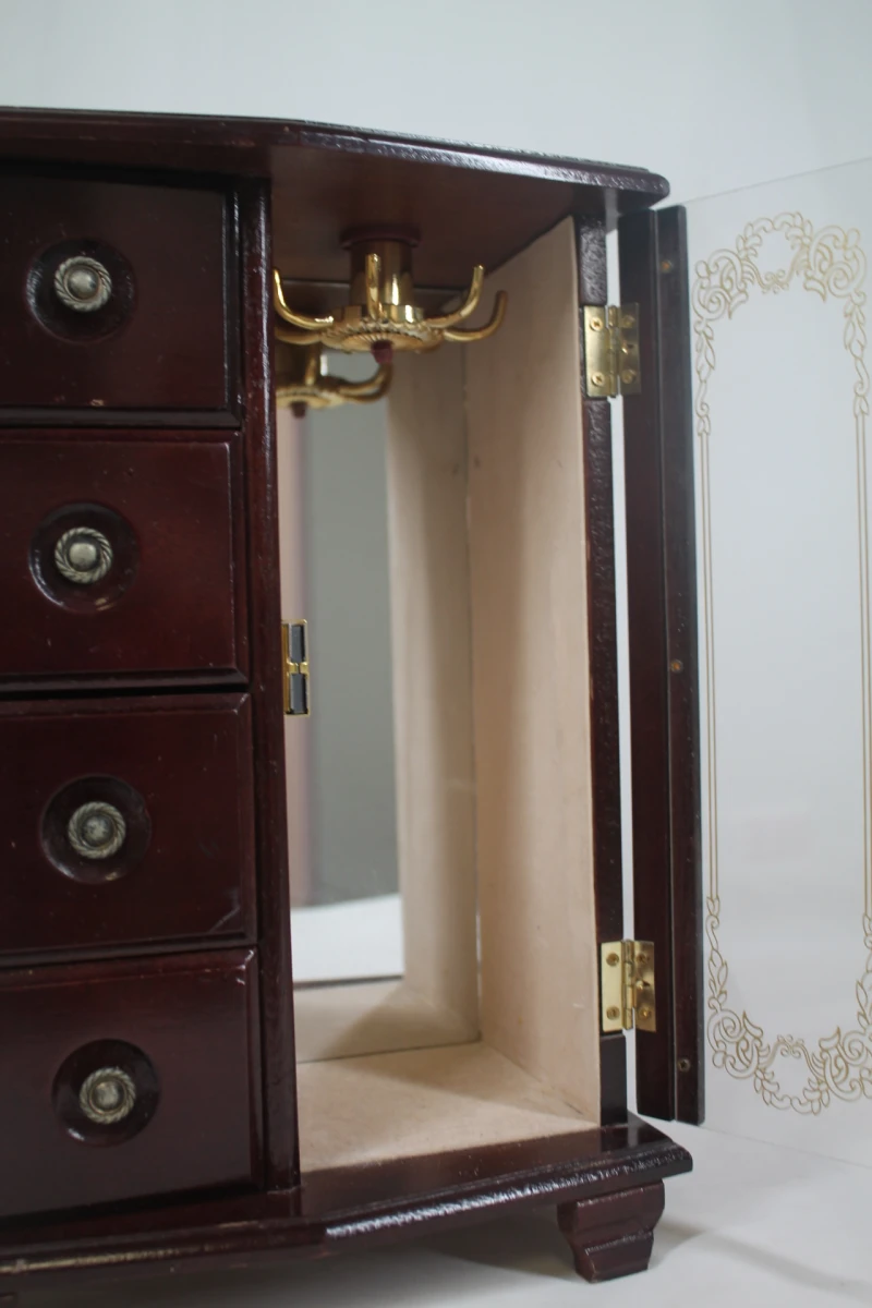 Vintage houten sieraden kastje - foto 7