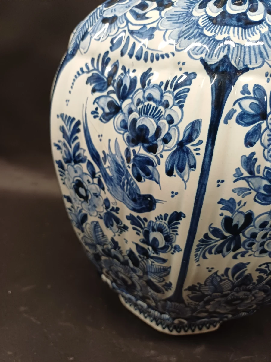 Vintage Delfts blauwe dekselvaas - foto 6
