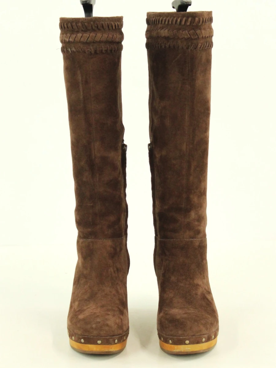UGG Australia - bruine suède laarzen met houten hakken - zo goed als nieuw - foto 3
