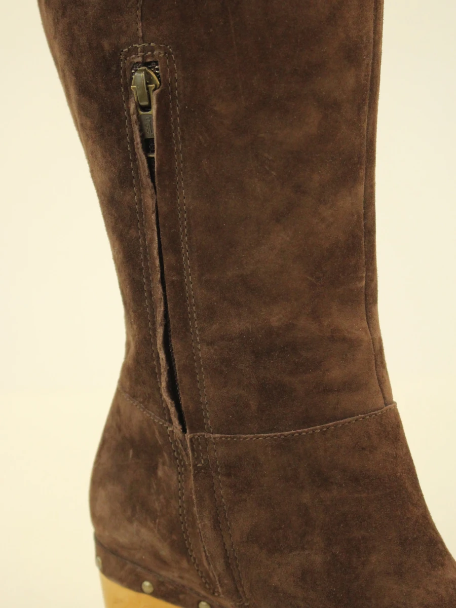 UGG Australia - bruine suède laarzen met houten hakken - zo goed als nieuw - foto 7